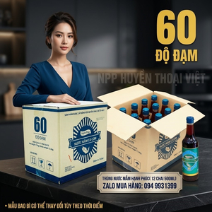 Thùng Nước mắm Hạnh Phúc 60 độ đạm chai 500ml - Đẳng cấp nước mắm truyền thống Phú Quốc