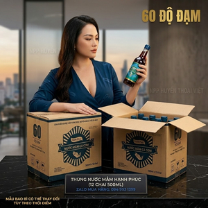 Nước mắm Hạnh Phúc 60 độ đạm - Chai 500ml( Chai Thủy Tinh)