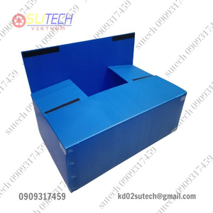 Thùng đáy xếp tự động, nắp dán lông gai, có tay cầm