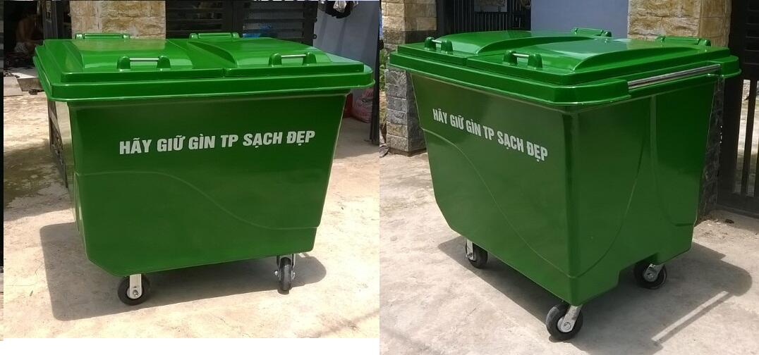 thùng rác nhựa 660l , xe đẩy rác, xe chứa rác , thùng rác tphcm , thùng rác giá rẻ 