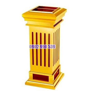 Thùng đựng rác bằng gỗ có gạt tàn thuốc lá