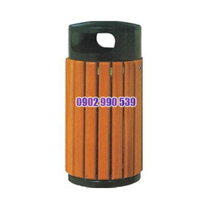 Thùng đựng rác gỗ công nghiệp ngoài trời