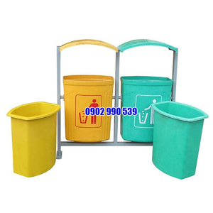 Thùng đựng rác treo đôi bằng nhựa composite