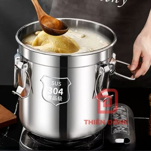 Thùng Inox 304 Có Khóa Kín 21L – Xô Inox Cấp Thực Phẩm Cao Cấp