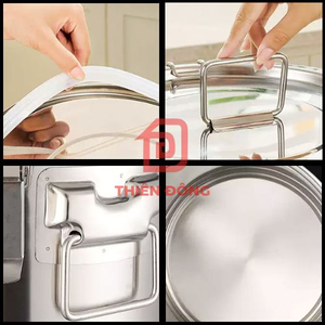 Thùng Inox 304 Có Khóa Kín 21L – Xô Inox Cấp Thực Phẩm Cao Cấp