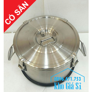 Thùng inox cách nhiệt 25 lít nắp bằng có roong cao su kín chống tràn vận chuyển nước lèo