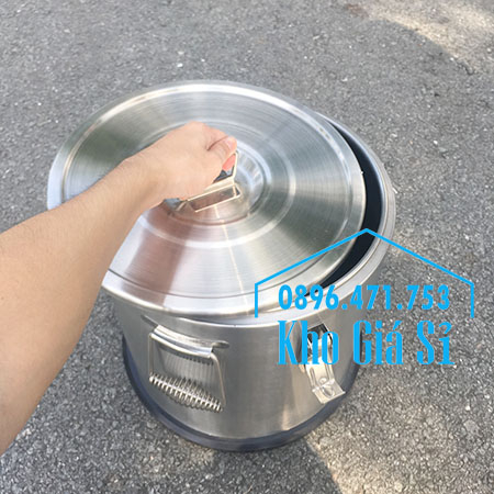 Thùng inox giữ nhiệt 35 lít bằng inox 2 lớp loại cao cấp chuyên đựng thức ăn và vận chuyển nước lèo