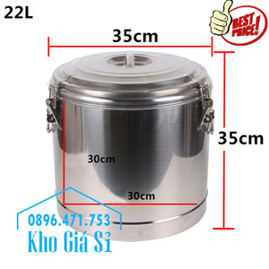 Thùng inox ủ nhiệt nóng, lạnh 20 lít không vòi - Thùng inox giữ lạnh trà sữa