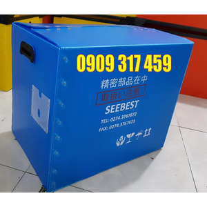 THÙNG NHỰA CARTON ĐÁY XẾP (XANH)