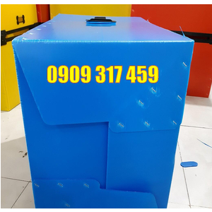 THÙNG NHỰA CARTON ĐÁY XẾP (XANH)