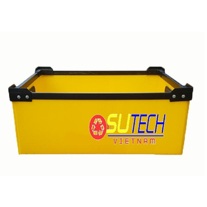 Thùng nhựa danpla màu vàng cố định