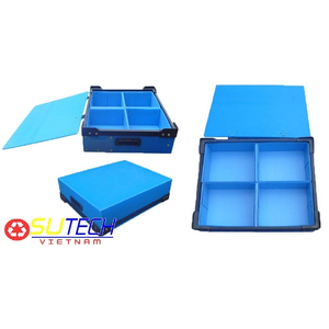 Thùng nhựa danpla màu xanh, vách ngăn