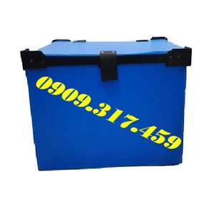 Thùng nhựa danpla đáy cố định, có nắp đậy