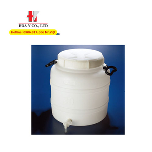 Thùng nhựa đựng nước phòng thí nghiệm 50 lít, HDPE, có vòi xả, Scilabware Azlon