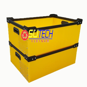 Thùng nhựa danpla màu vàng cố định