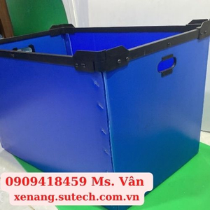 Thùng nhựa pp danpla đáy xếp thanh nẹp