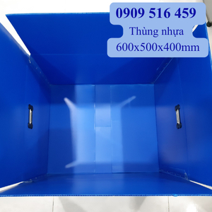 Thùng nhựa pp danpla đựng hàng công nghiệp 600x500x400mm
