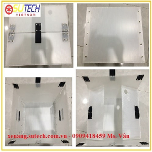 Thùng nhựa pp danpla đáy cố định nắp gắn lông gai