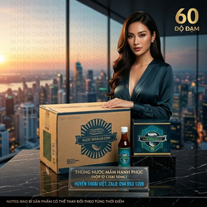 Thùng Nước Mắm Hạnh phúc chai 50ml (Thùng 10 Hộp Mỗi Hộp 12 chai) 60 độ đạm cao cấp