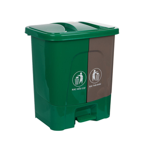 Thùng Rác 2 Ngăn Việt Nhật 8020 – Đạp Chân, Phân Loại Rác Tiện Lợi