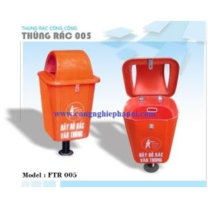 Thùng rác 55L Composite chân sắt