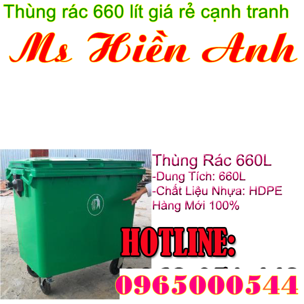 Thùng rác 660L HDPE