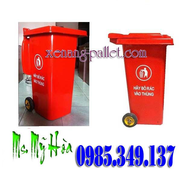 Siêu giảm giá Thùng rác công cộng 120 lít, thùng rác 240 lít màu đỏ