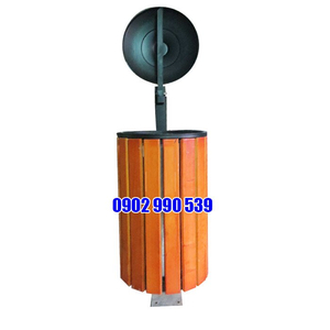 Thùng rác gỗ treo đơn