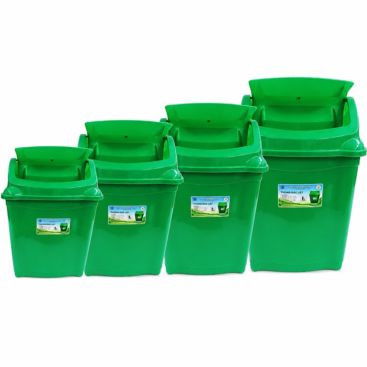 Thùng rác lật nhiều size nhựa Việt Nhật 5,9,12,45Lit