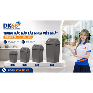 Thùng rác lật nhiều size nhựa Việt Nhật 5,9,12,45Lit