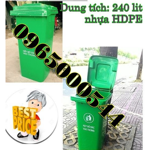 Thùng rác nhựa 240 lít, thùng rác công cộng nhập khẩu