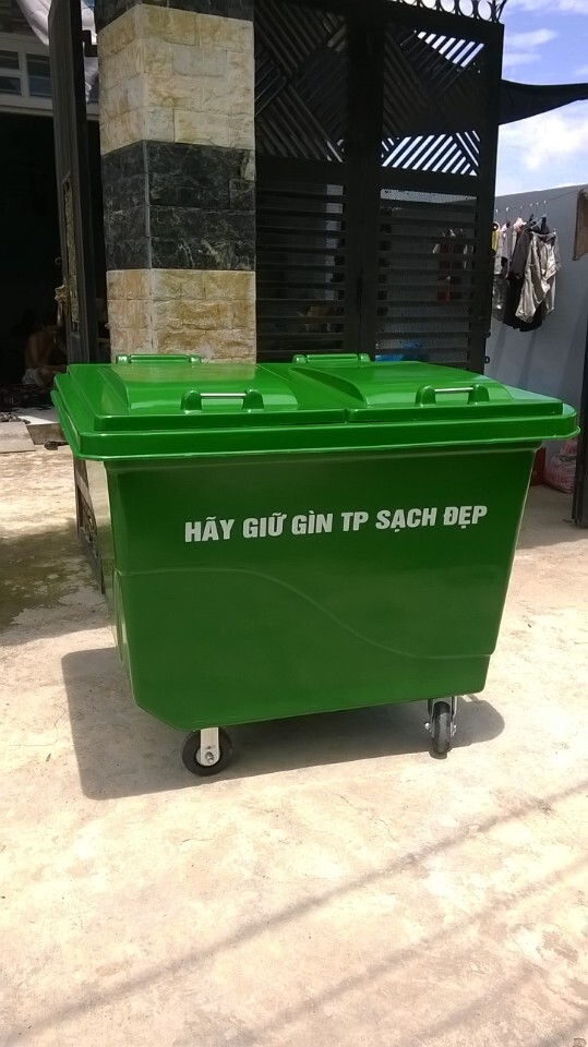xe gom rác nhựa composite 660l, mua xe rác 660l composite, xe rác giá rẻ tphcm,