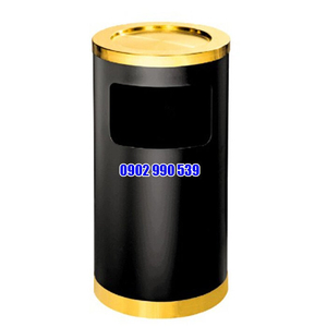 Thùng rác thép phun sơn tròn có gạt tàn