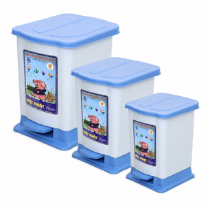 Thùng Rác Việt Nhật Đạp Chân Bật Nắp, 3 Size Bé – Trung – Đại