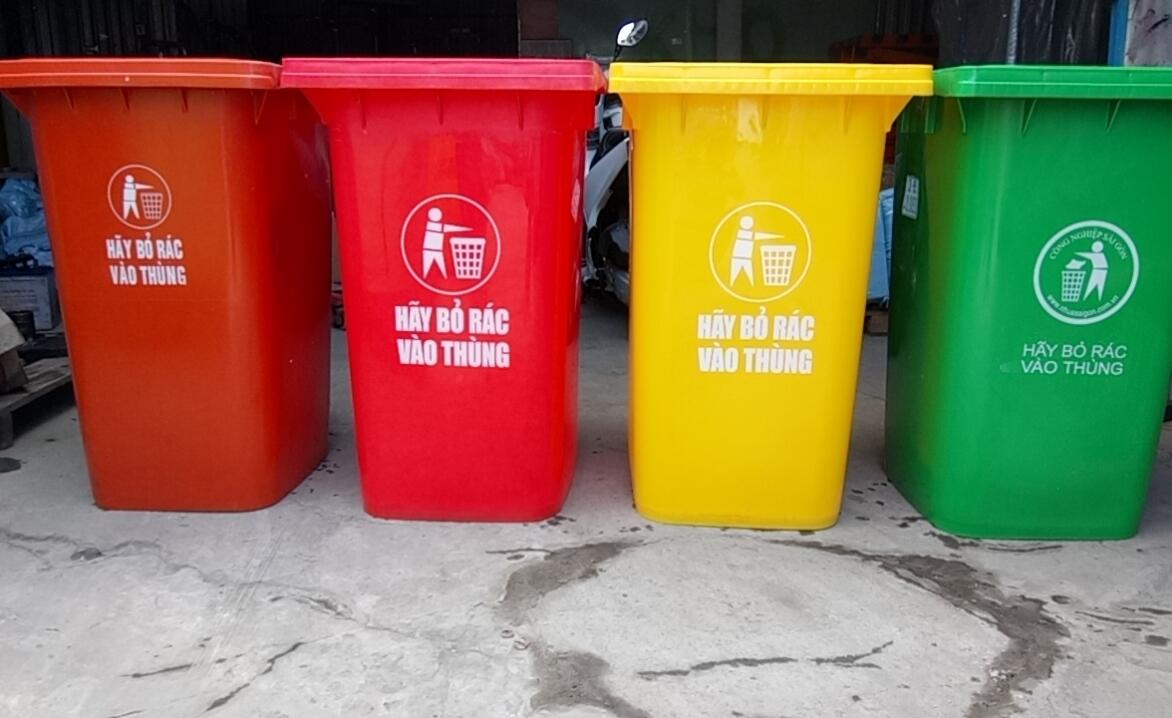 thùng rác nhựa công cộng , thùng rác 240l , thùng đựng rác , xe rác 