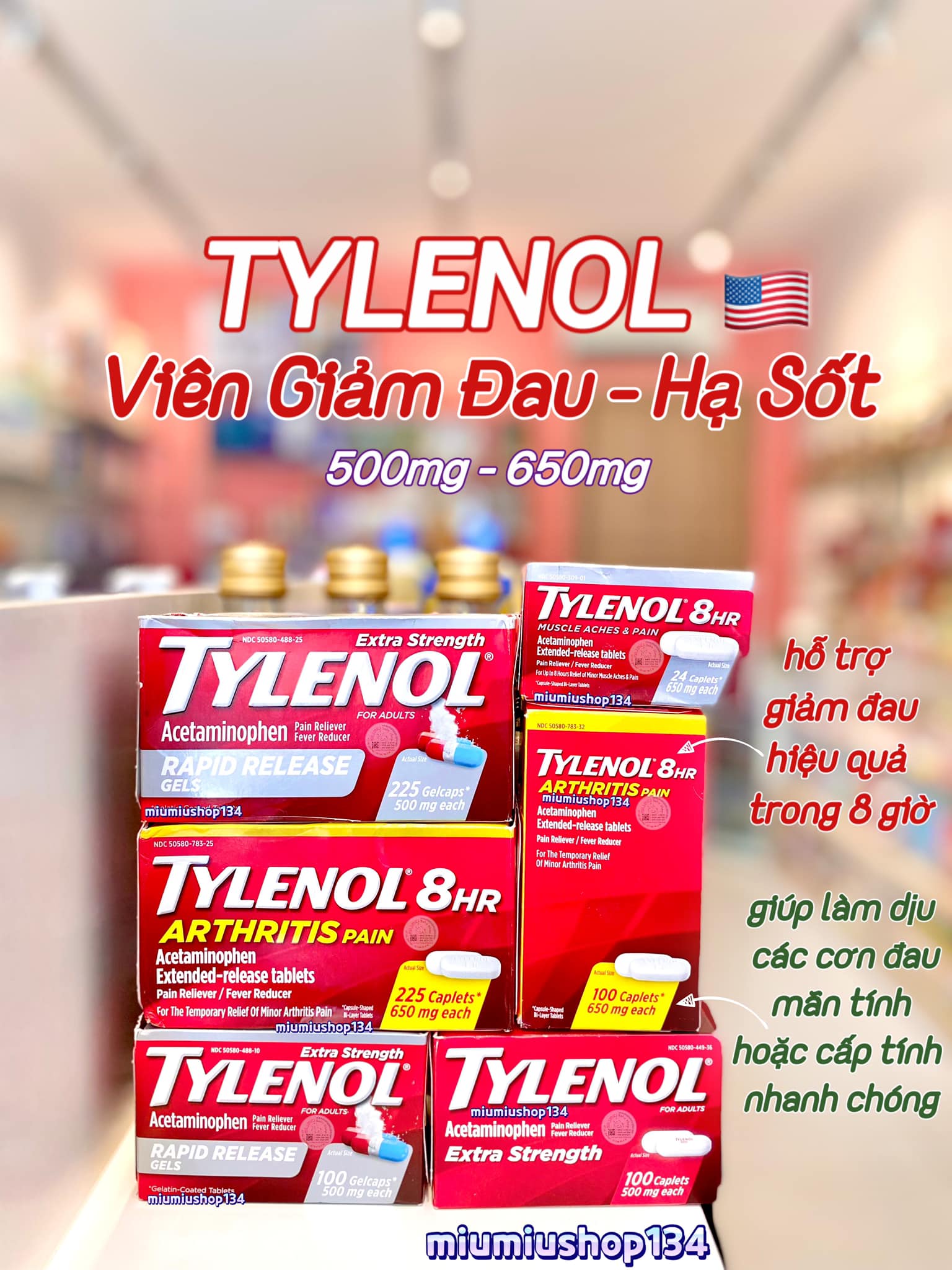 Có sản phẩm tương tự Tylenol 500mg nhưng có liều lượng khác không?