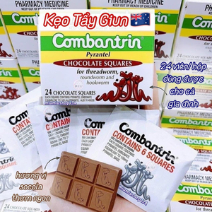 Tẩy giun Combantrin Chocolate Squares 🇦🇺 - 6 viên lẻ
