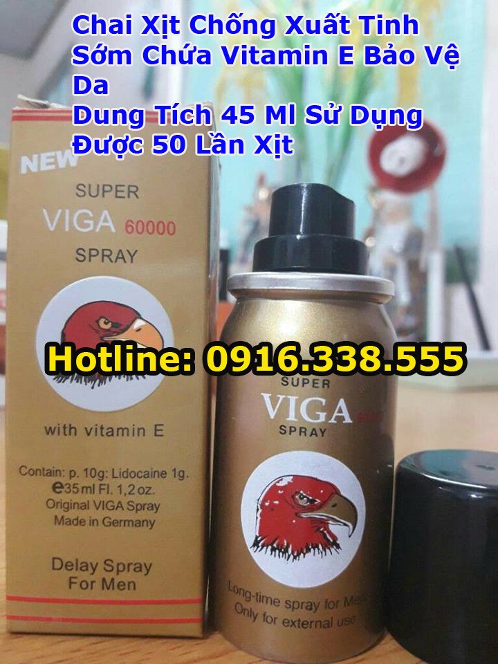 THUỐC XỊT super VIGA germany 60000 spay chống xuất tinh sớm hiệu quả nhất Vitamin E