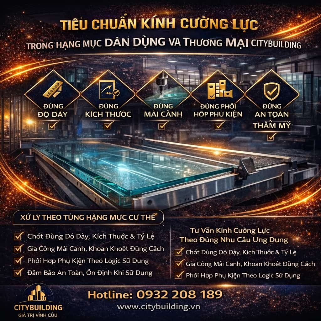 TIÊU CHUẨN KÍNH CƯỜNG LỰC TRONG HẠNG MỤC DÂN DỤNG VÀ THƯƠNG MẠI CITYBUILDING