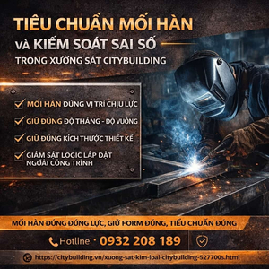 TIÊU CHUẨN MỐI HÀN VÀ KIỂM SOÁT SAI SỐ TRONG XƯỞNG SẮT CITYBUILDING