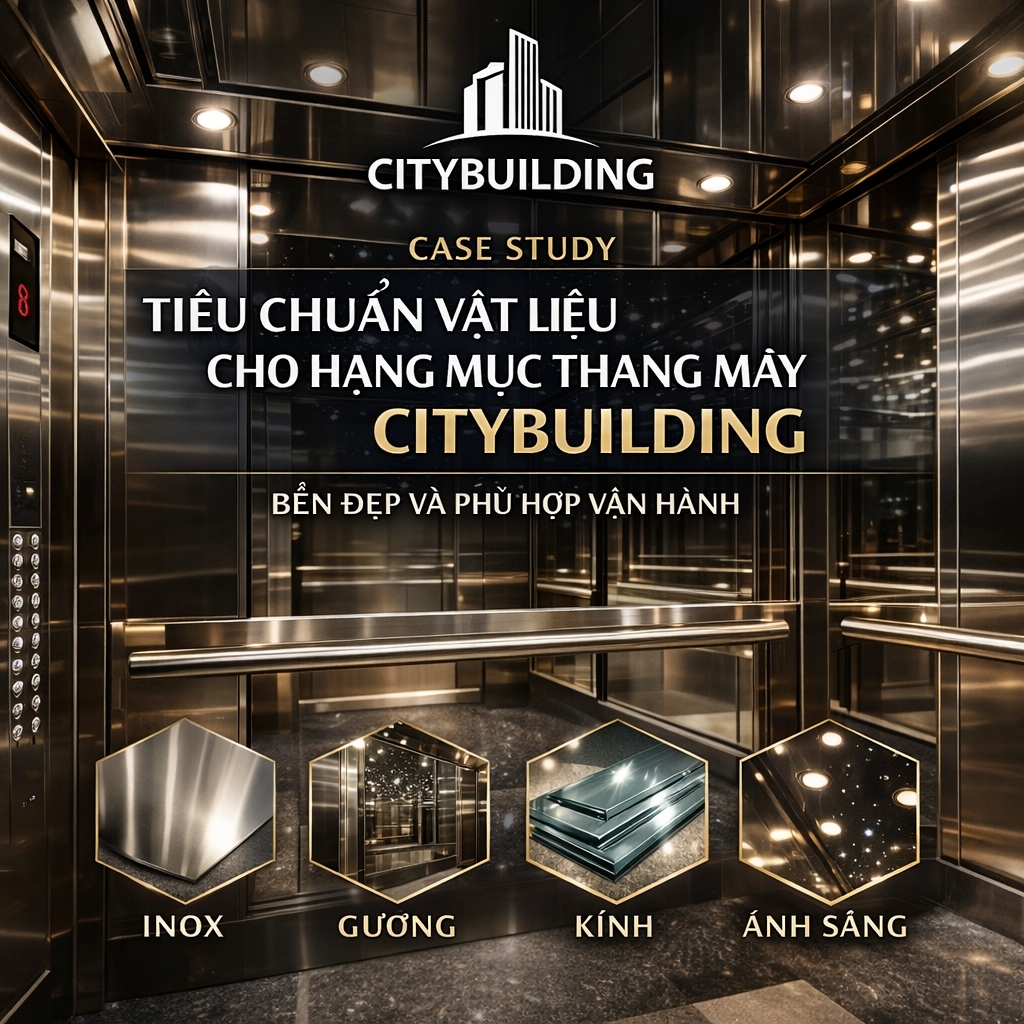 TIÊU CHUẨN VẬT LIỆU CHO HẠNG MỤC THANG MÁY CITYBUILDING BỀN ĐẸP VÀ PHÙ HỢP VẬN HÀNH
