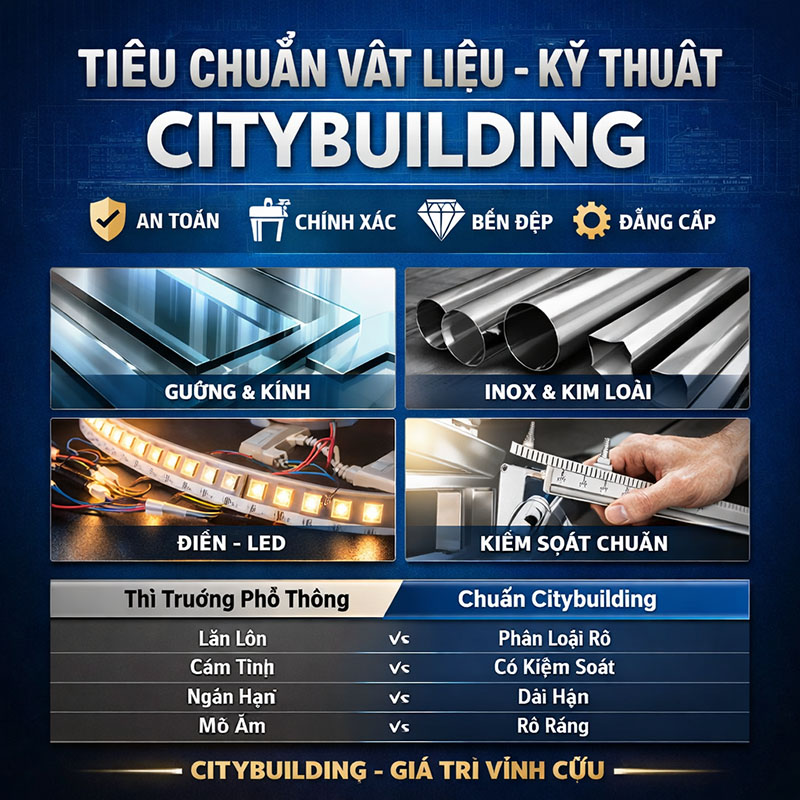 🔖 TIÊU CHUẨN VẬT LIỆU – KỸ THUẬT CITYBUILDING