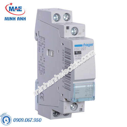 Timer 24h Hager - Model ESC227 dòng Contactor