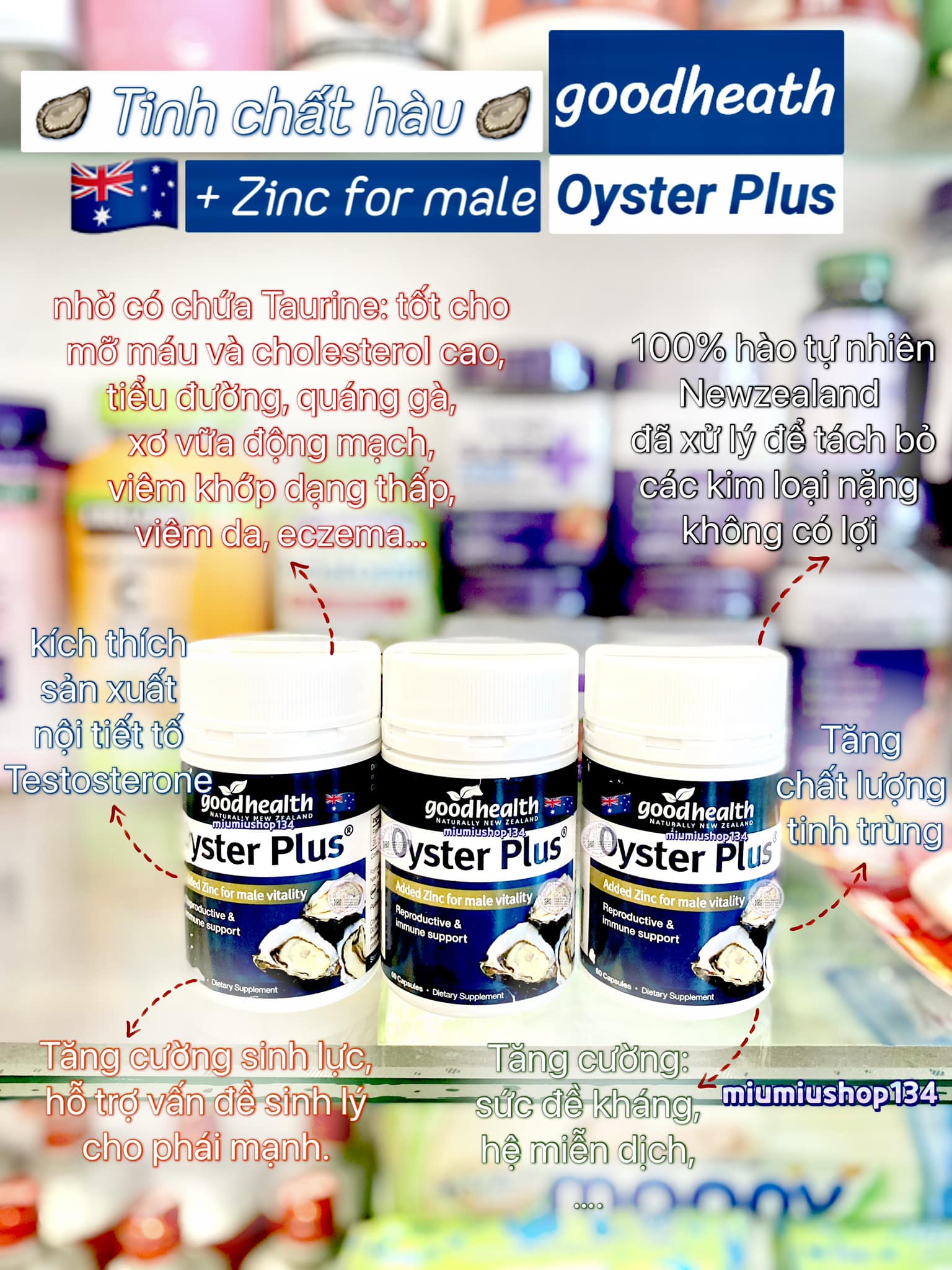 🦪Tinh chất hàu GOOD HEALTH OYSTER PLUS ZINC ÚC 60 viên 🇦🇺