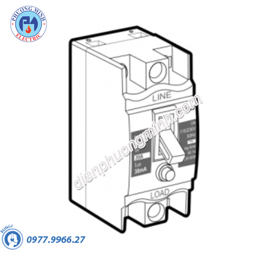 Tổ hợp cầu dao an toàn và cắt dòng rò-RCBO/BL68N 30mA 20A - Model BL68N/20A