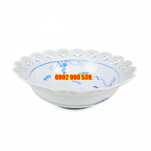 Tô Sứ Men Lam Hình Trái Nho Xưa