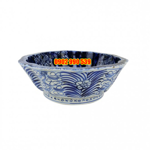 Tô Sứ Men Lam Vẽ Tay Xưa Cốt Nặng Imari