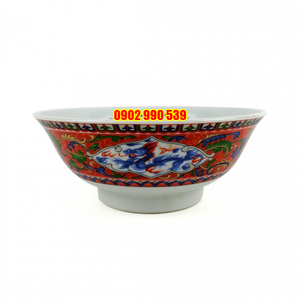 Tô Sứ Ngũ Sắc Vẽ Hình Rồng Có Triện