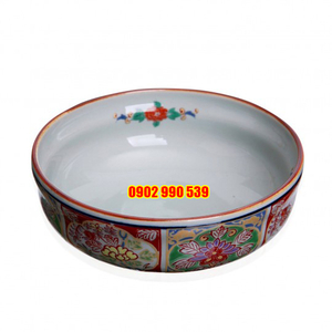 Tô Sứ Ngũ Sắc Viền Socola Nhỏ Có Triện