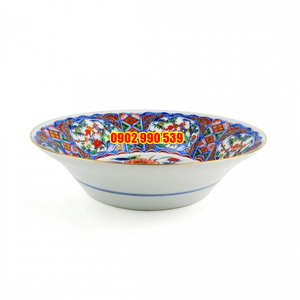 Tô Sứ Ngũ Sắc Viền Vàng Vẽ Vàng